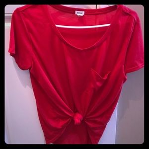 Red knotted Garage t-shirt